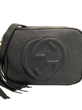 GUCCI Soho 308364 Black Leather Shoulder Bag